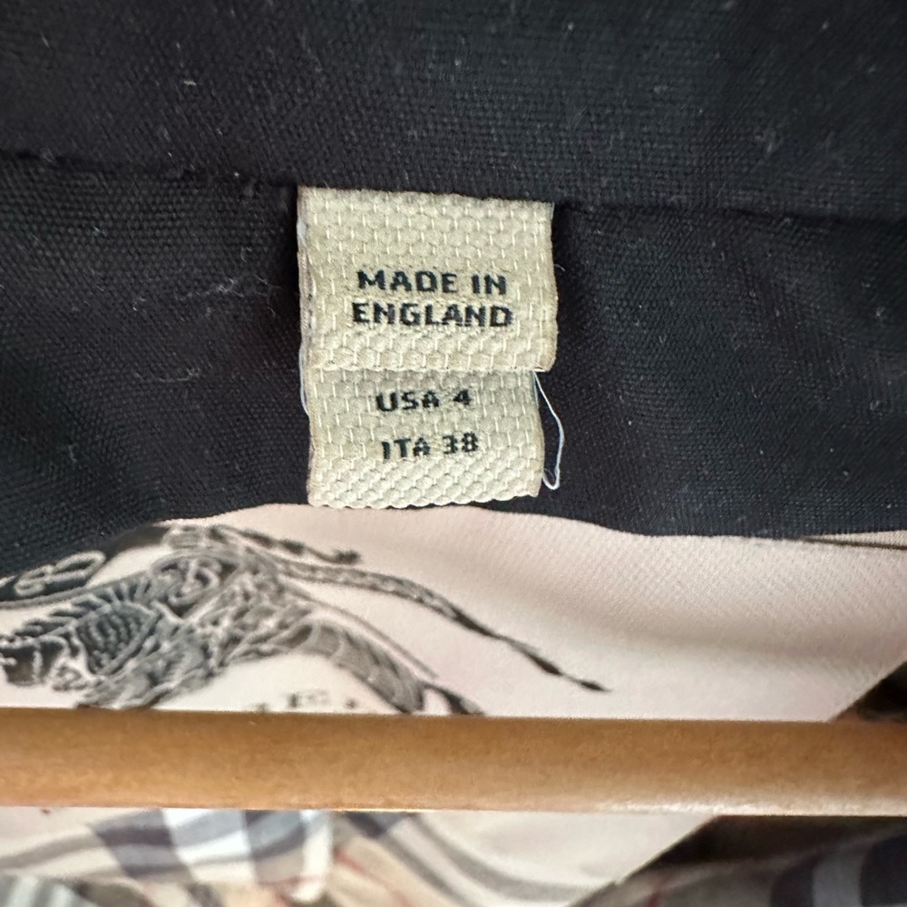 Black Burberry Trench Coat, Full Length Classic Check Liner Double Breasted US 4 - Picture 8 of 9